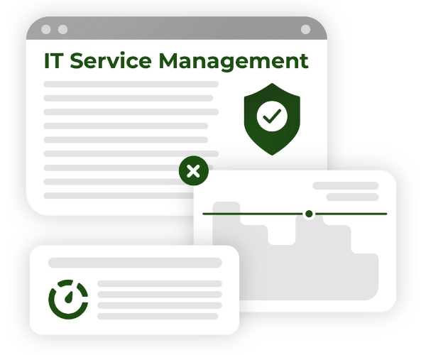 A user interface mockup for an IT monitoring system.