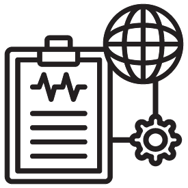 Remote monitoring icon with clip board and web design