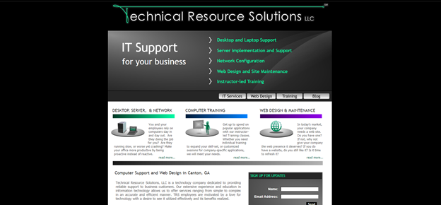 2011 Technical Resource Solutions website design
