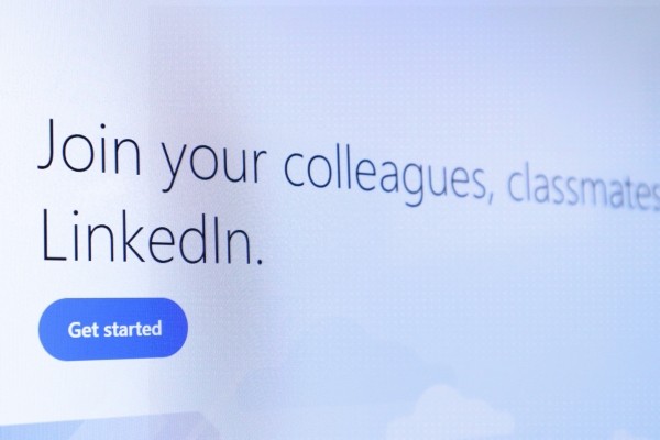 Close up photo of desktop screen browsing LinkedIn.
