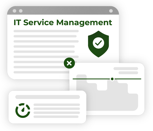 IT Service management word bubbles with security icons designed by Technical Resource Solutions 